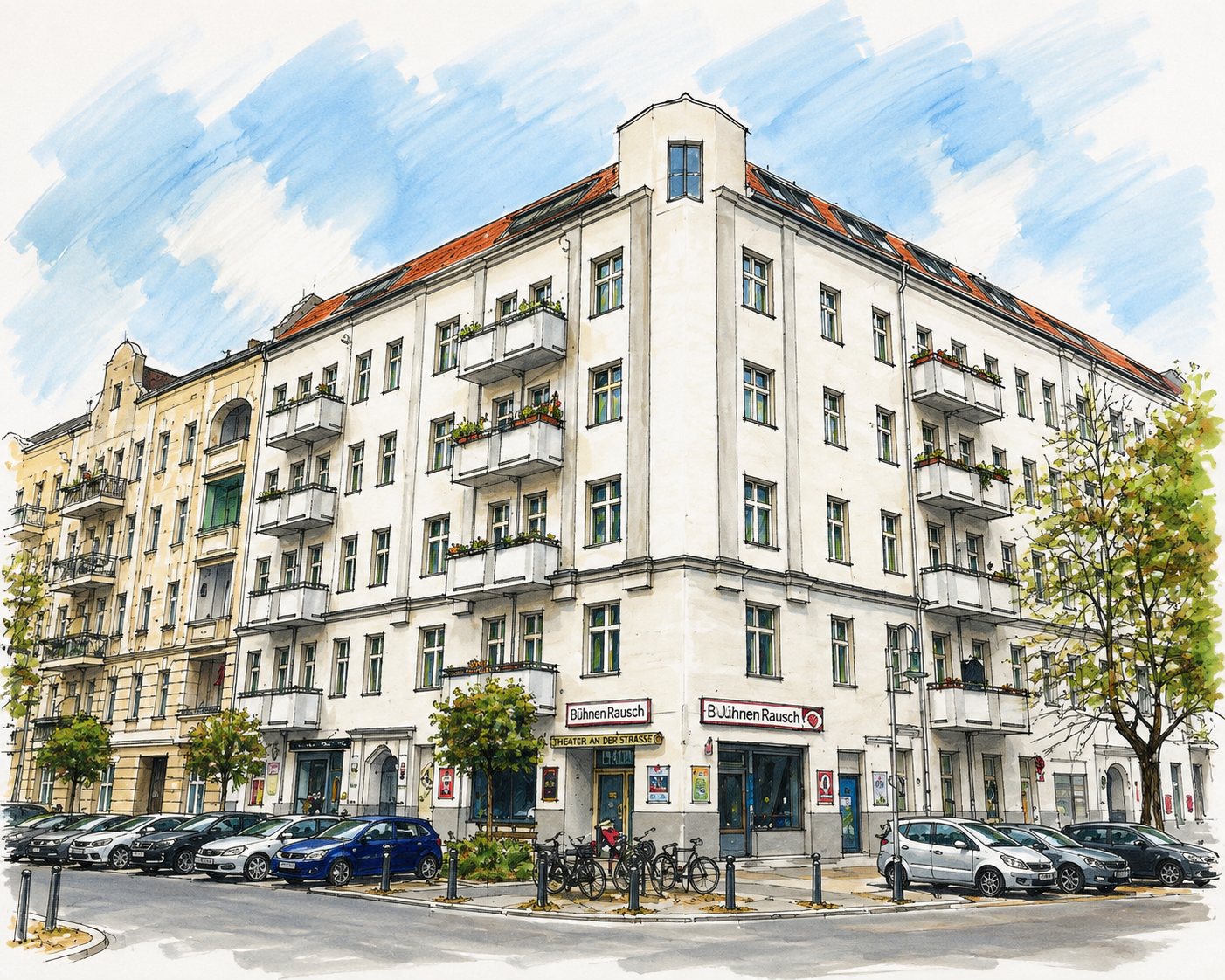 Wohn- und Geschäftshaus Greifenhagener Straße, Berlin – Zeichnung
